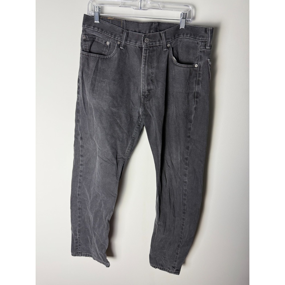 Levi's Straight Leg Jeans‎ Men's 36x31 Faded Black Denim Casual Solid Distressed